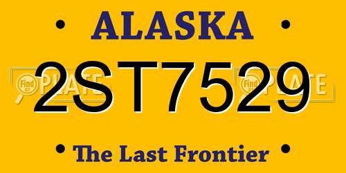 2ST7529 Alaska License Plate