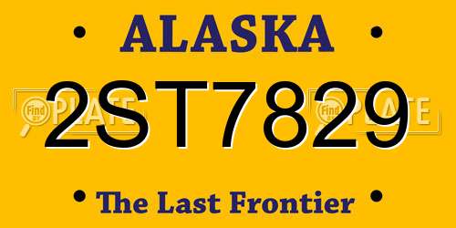 2ST7829 Alaska License Plate