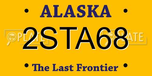 2STA68 Alaska License Plate