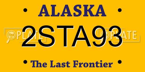 2STA93 Alaska License Plate