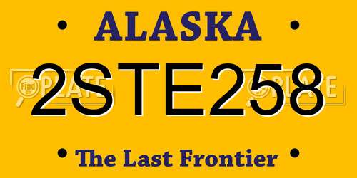 2STE258 Alaska License Plate