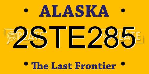 2STE285 Alaska License Plate