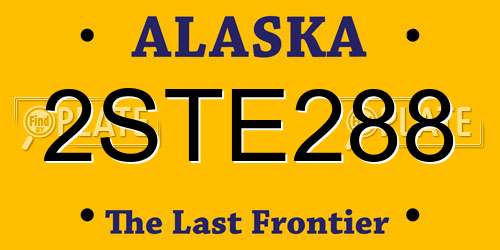 2STE288 Alaska License Plate