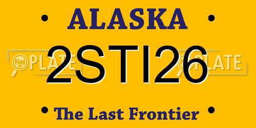 2STI26 Alaska License Plate