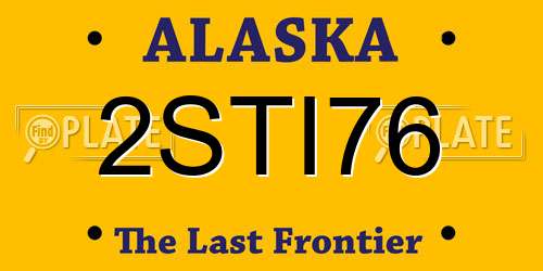 2STI76 Alaska License Plate