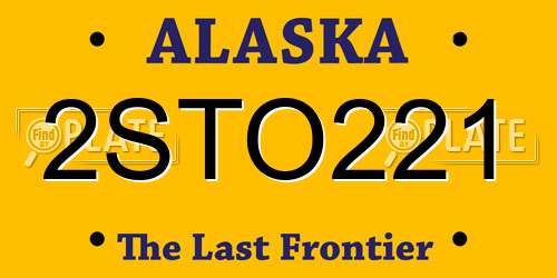 2STO221 Alaska License Plate
