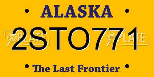 2STO771 Alaska License Plate
