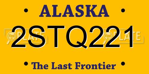 2STQ221 Alaska License Plate