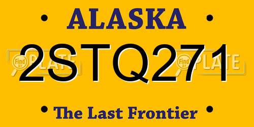 2STQ271 Alaska License Plate