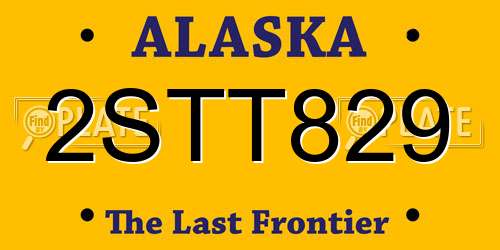 2STT829 Alaska License Plate
