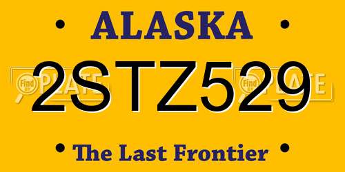 2STZ529 Alaska License Plate