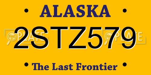 2STZ579 Alaska License Plate