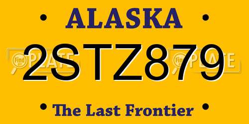 2STZ879 Alaska License Plate