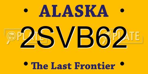 2SVB62 Alaska License Plate