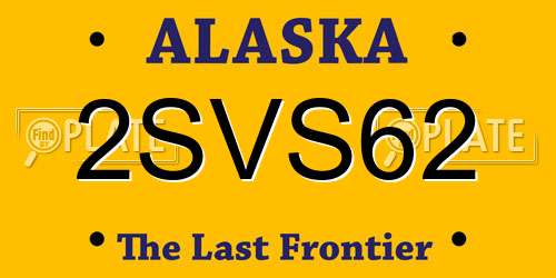 2SVS62 Alaska License Plate