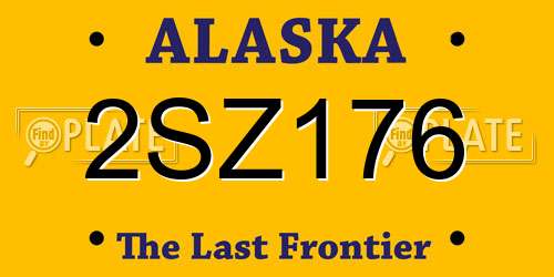 2SZ176 Alaska License Plate