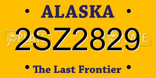 2SZ2829 Alaska License Plate