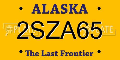 2SZA65 Alaska License Plate