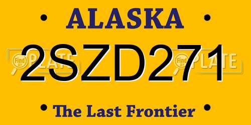 2SZD271 Alaska License Plate