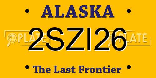 2SZI26 Alaska License Plate