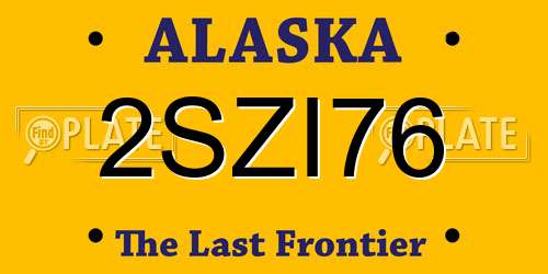 2SZI76 Alaska License Plate