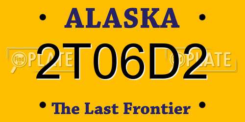 2T06D2 Alaska License Plate