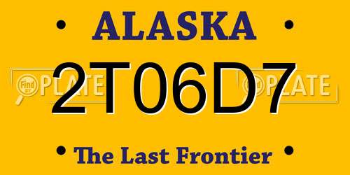 2T06D7 Alaska License Plate