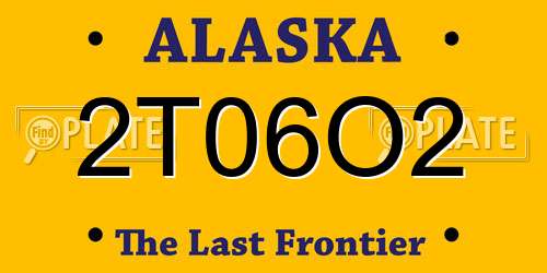 2T06O2 Alaska License Plate
