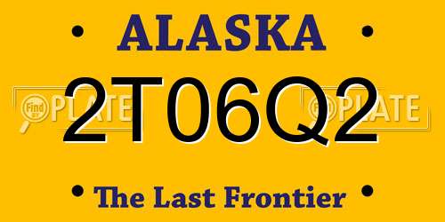 2T06Q2 Alaska License Plate