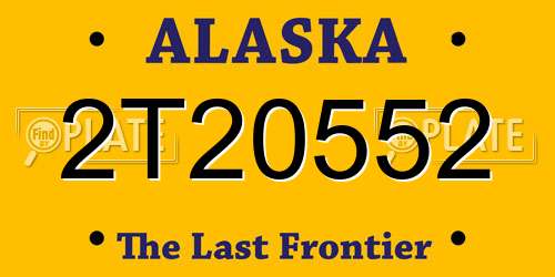 2T20552 Alaska License Plate