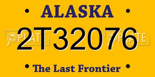 2T32076 Alaska License Plate