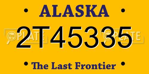 2T45335 Alaska License Plate