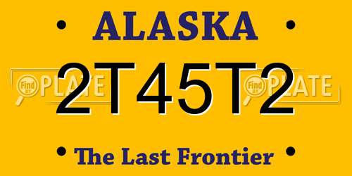 2T45T2 Alaska License Plate