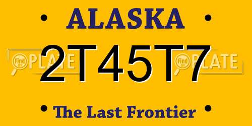 2T45T7 Alaska License Plate