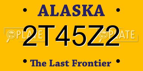 2T45Z2 Alaska License Plate