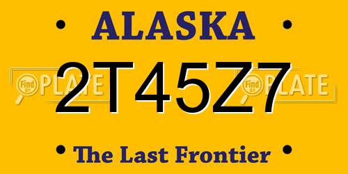 2T45Z7 Alaska License Plate