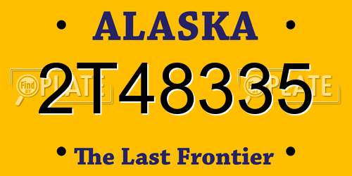 2T48335 Alaska License Plate