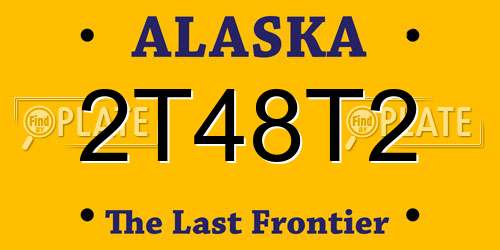 2T48T2 Alaska License Plate