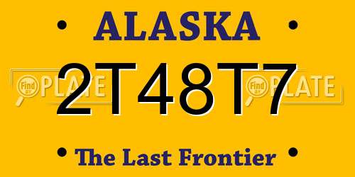 2T48T7 Alaska License Plate
