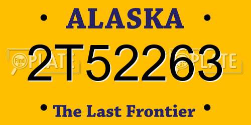 2T52263 Alaska License Plate