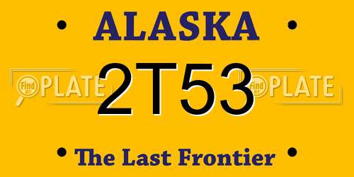 2T53 Alaska License Plate