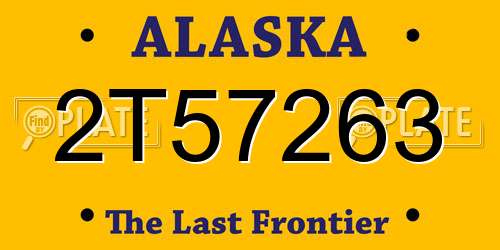 2T57263 Alaska License Plate