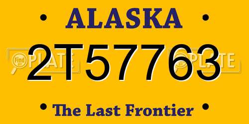 2T57763 Alaska License Plate