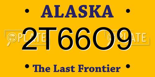 2T66O9 Alaska License Plate