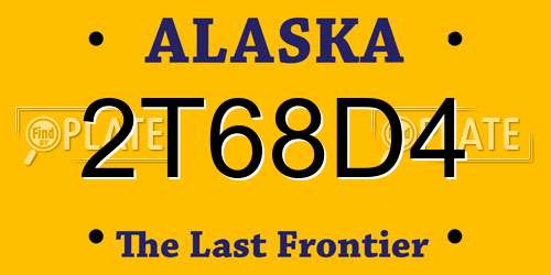 2T68D4 Alaska License Plate
