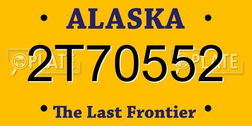 2T70552 Alaska License Plate