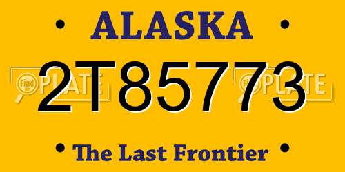 2T85773 Alaska License Plate