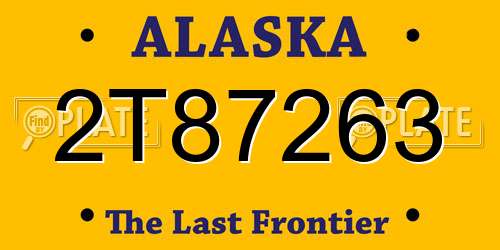 2T87263 Alaska License Plate