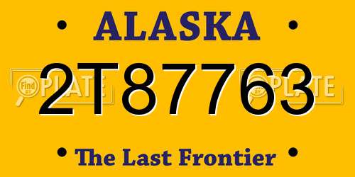 2T87763 Alaska License Plate