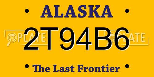2T94B6 Alaska License Plate